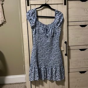 Blue floral mini dress